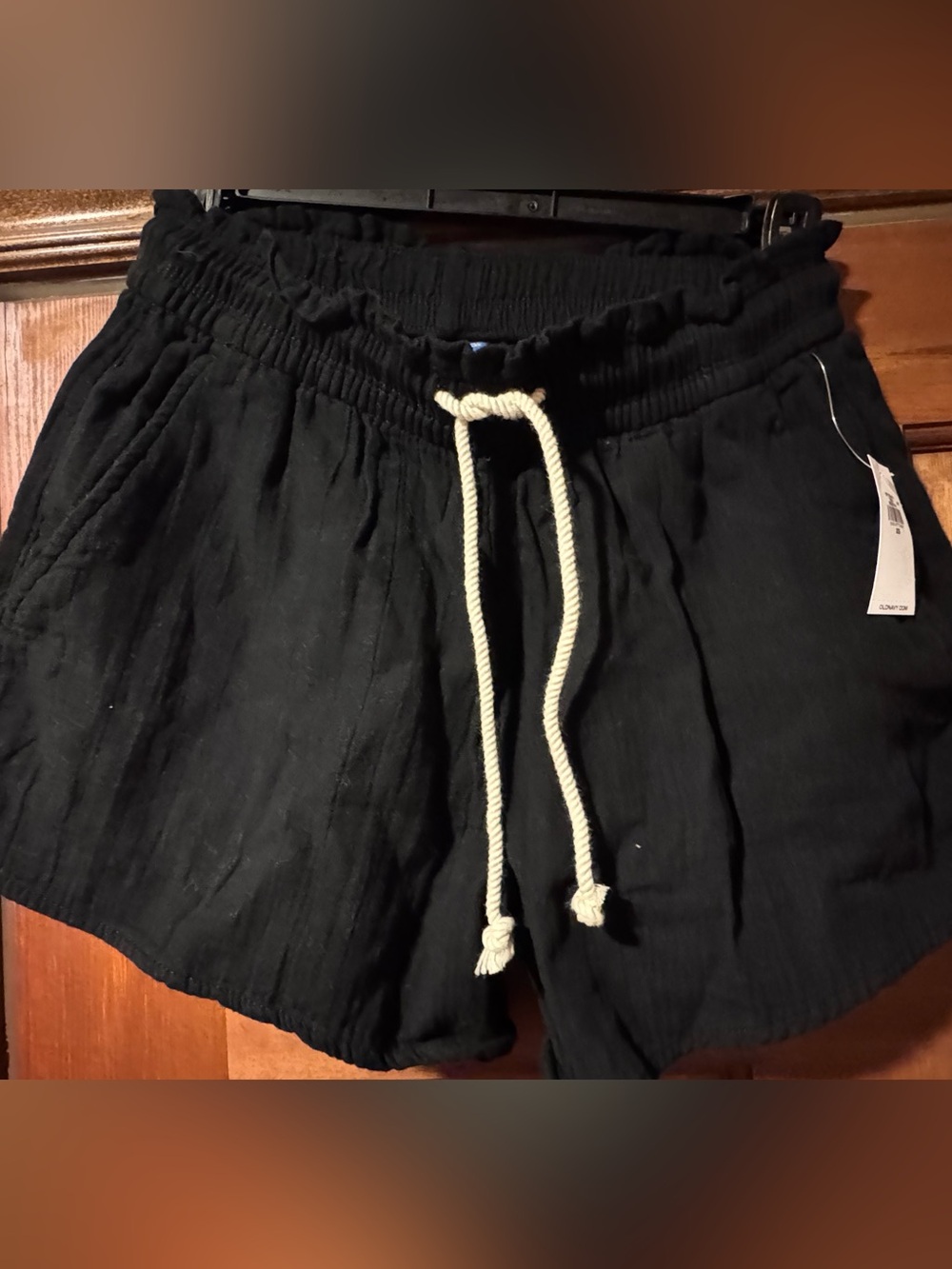 Women’s Black Elastic Waist Drawstring Shorts